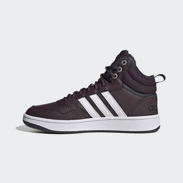Granate Adidas Hoops 3.0 Mid Estilo De Vida Baloncesto Clásico Forro De Piel Zapatos De Invierno