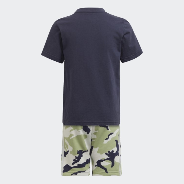 Conjunto De Shorts Y Camiseta De Camuflaje Adidas Azul Marino