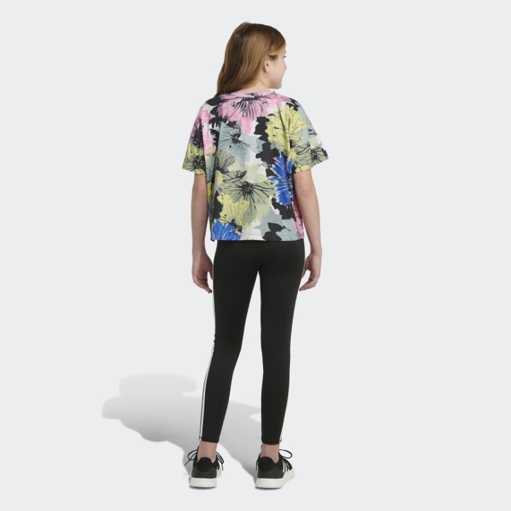 Camiseta Extragrande Con Logo Estampado Allover De Adidas Negra