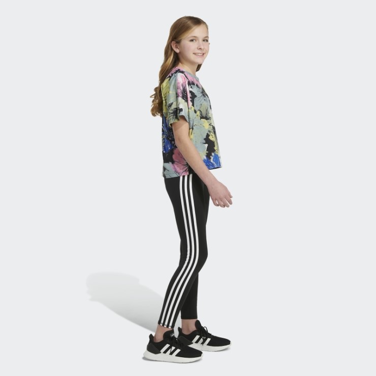 Camiseta Extragrande Con Logo Estampado Allover De Adidas Negra