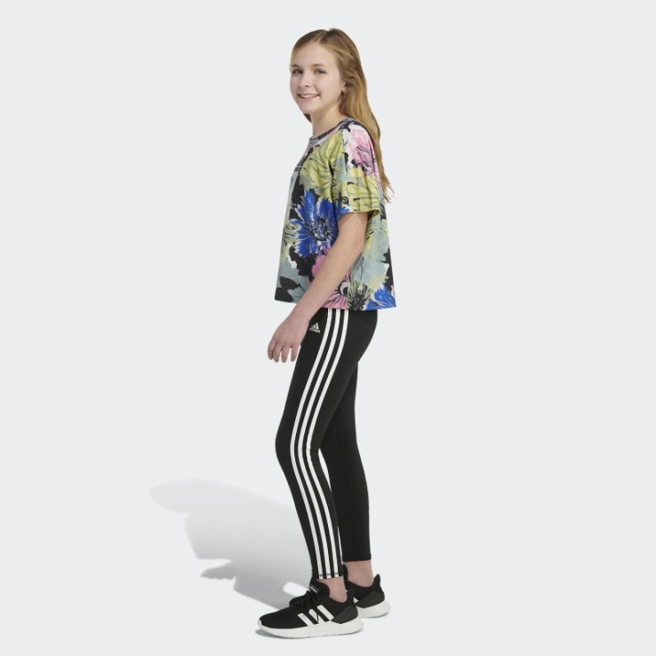 Camiseta Extragrande Con Logo Estampado Allover De Adidas Negra