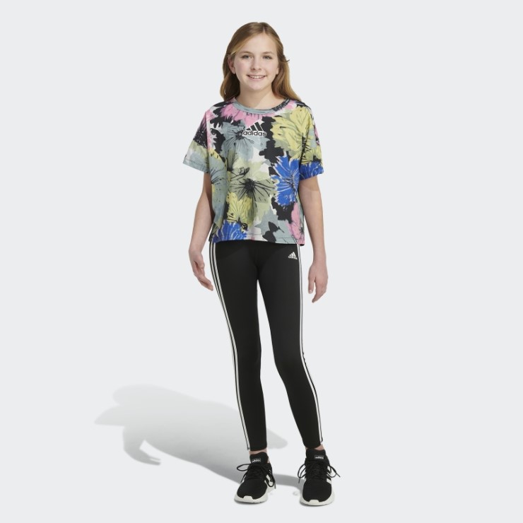 Camiseta Negra Extragrande Con Logo Estampado De Adidas