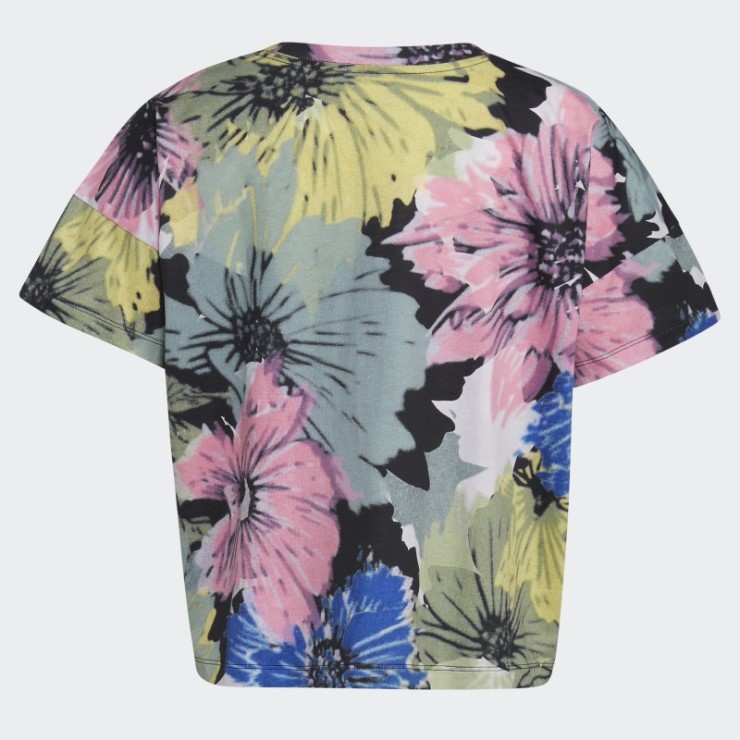 Camiseta Negra Extragrande Con Logo Estampado De Adidas