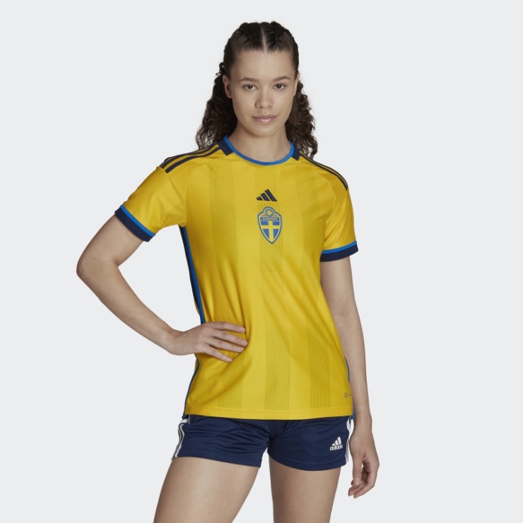 Elegante Camiseta Suecia 22 Primera Equipación Adidas Eqt Amarillo