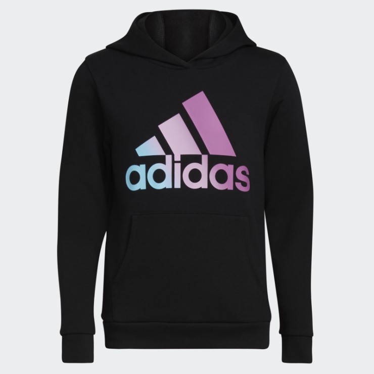 Sudadera Con Capucha De Forro Polar Gráfico Negro De Adidas (talla Extendida)