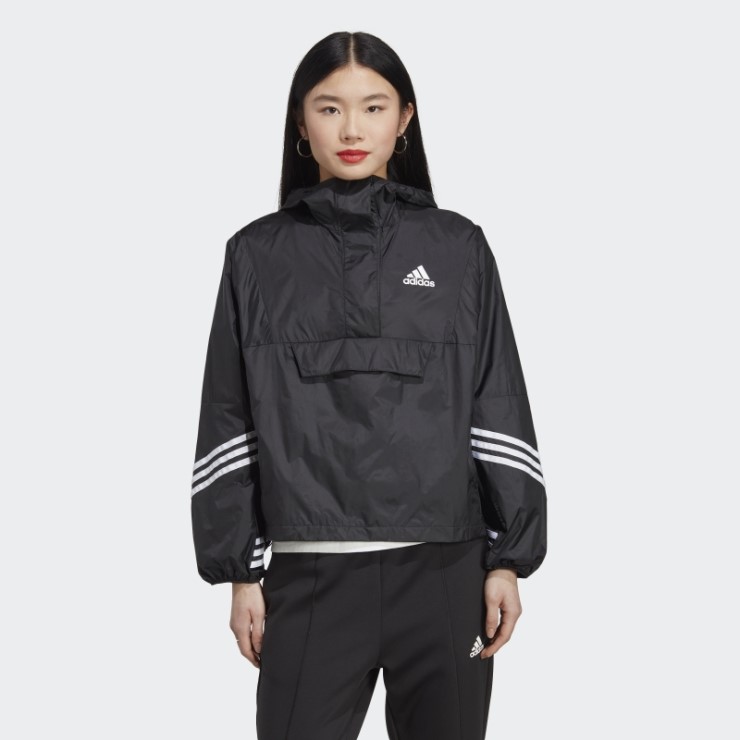Anorak Negro Con Capucha Adidas Wind.rdy