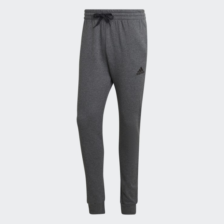 Adidas Pantalones Grises Oscuros Heather Essentials Fleece Tapered Regular