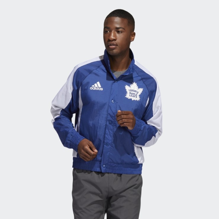 Azul Adidas Arce Leafs Inversa Chaqueta Retro