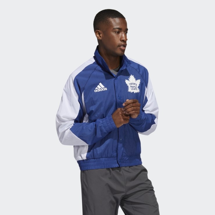 Azul Adidas Arce Leafs Inversa Chaqueta Retro