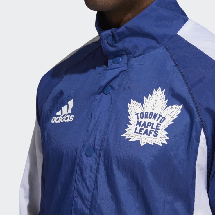 Azul Adidas Arce Leafs Inversa Chaqueta Retro