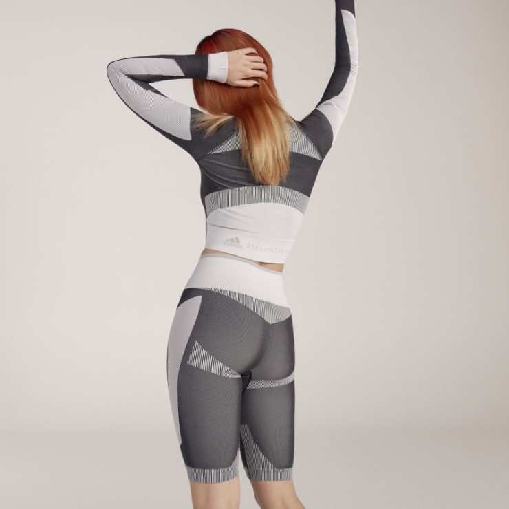 Negro Moda Adidas Por Stella Mccartney Truestrength Leggings Cortos Sin Costuras