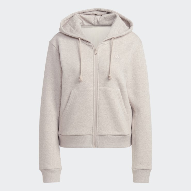 Adidas All Szn Fleece Full-zip Hoodie Taupe Mel
