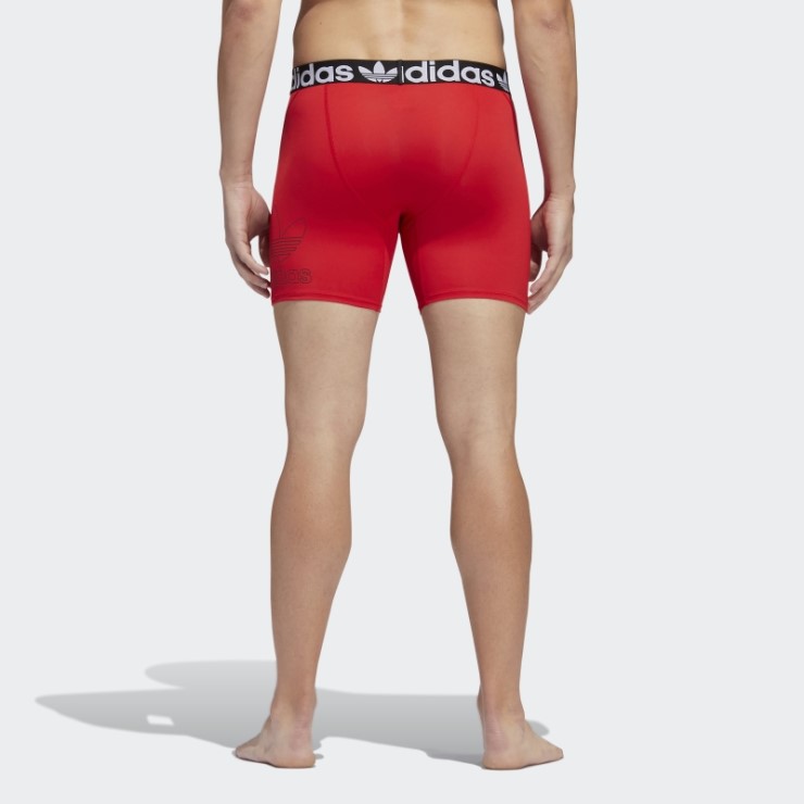 Calzoncillos Boxer Adidas Trefoil 2 Pares Escarlata