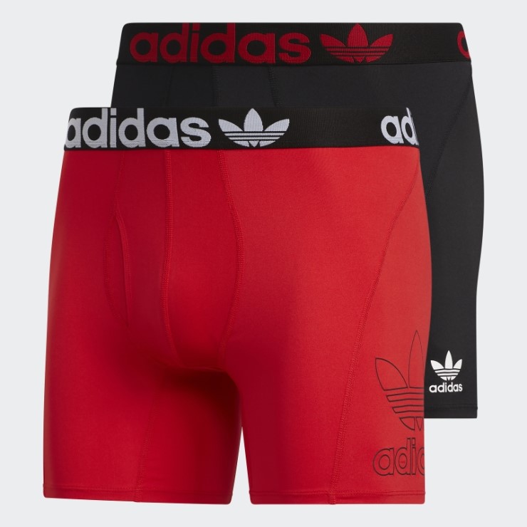 Calzoncillos Boxer Adidas Trefoil 2 Pares Escarlata