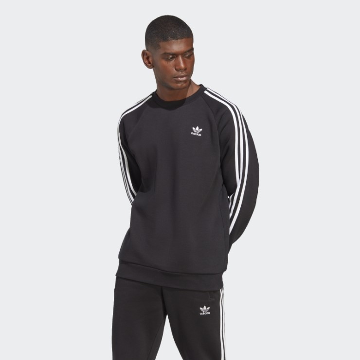Sudadera Negra Adidas Adicolor Classics Con 3 Rayas