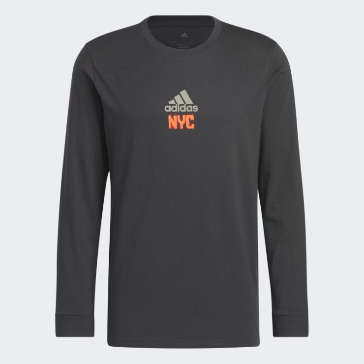 Camiseta Gráfica Manga Larga Adidas New York Carbono
