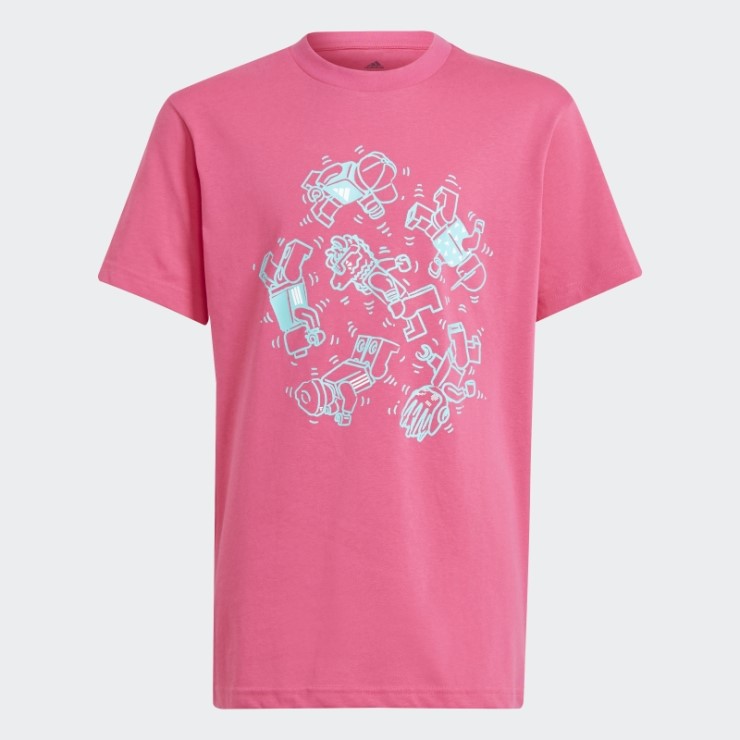 Camiseta Gráfica Adidas X Lego En Magenta Real Caliente