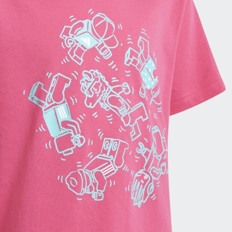 Camiseta Gráfica Adidas X Lego En Magenta Real Caliente