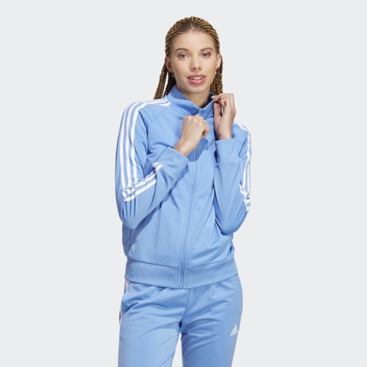 Chaqueta De Chándal Primegreen Essentials Warm-up Slim 3 Rayas Azul Adidas