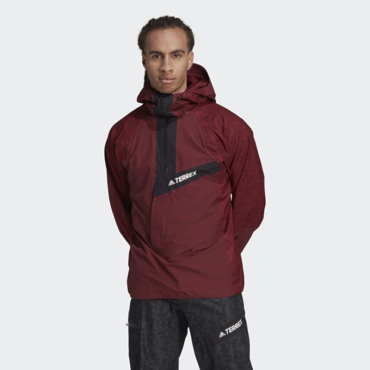 Adidas Terrex Techrock Rain.rdy Anorak Rojo Caliente