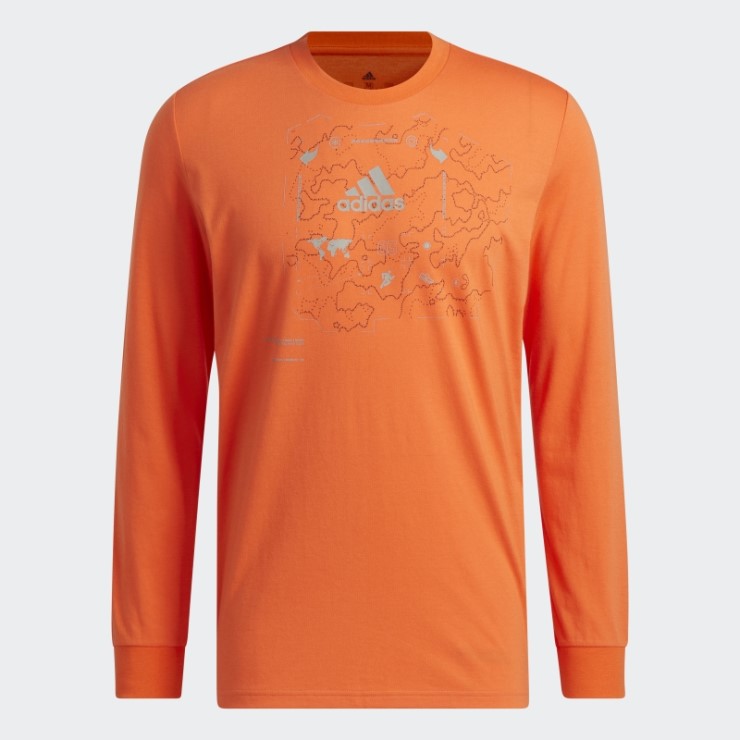 Camiseta De Running En Línea Con Gráfico Aeroready De Manga Larga Adidas X-city Naranja