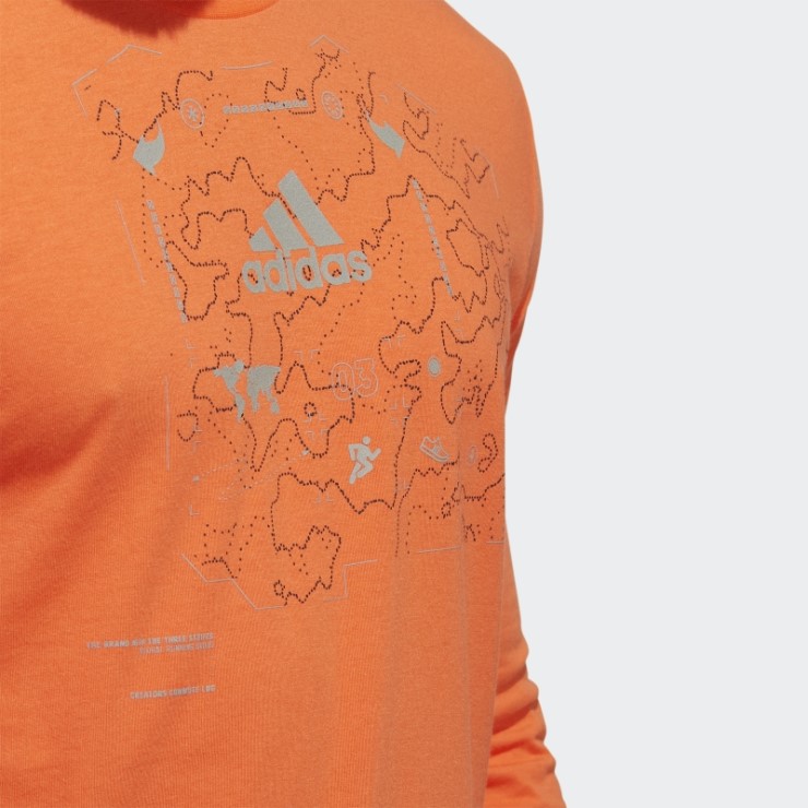 Camiseta De Running En Línea Con Gráfico Aeroready De Manga Larga Adidas X-city Naranja
