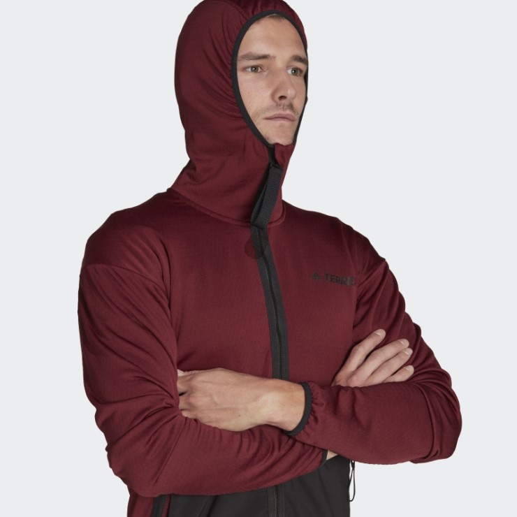 Adidas Terrex Tech Flooce Light Chaqueta De Senderismo Con Capucha Roja