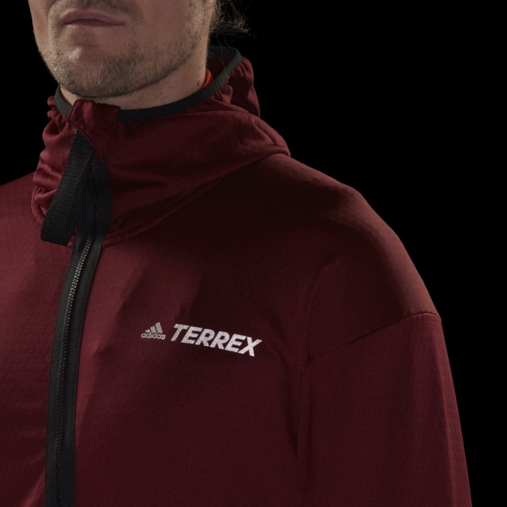 Adidas Terrex Tech Flooce Light Chaqueta De Senderismo Con Capucha Roja