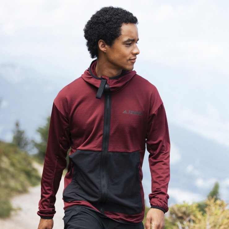 Adidas Terrex Tech Flooce Light Chaqueta De Senderismo Con Capucha Roja