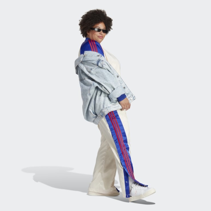 Pantalones Adidas Adibreak De Satén Blanco (tallas Grandes)