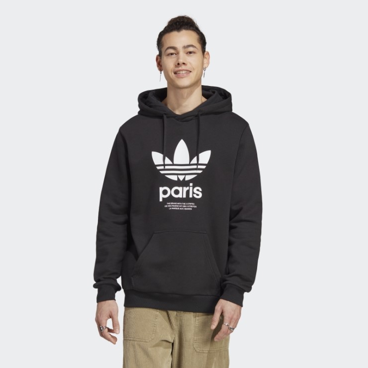 Sudadera Negra Adidas Icone Paris City Originals