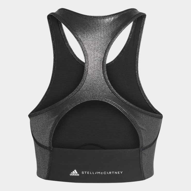 Adidas By Stella Mccartney Camiseta Corta De Entrenamiento Brillante Moda Negro