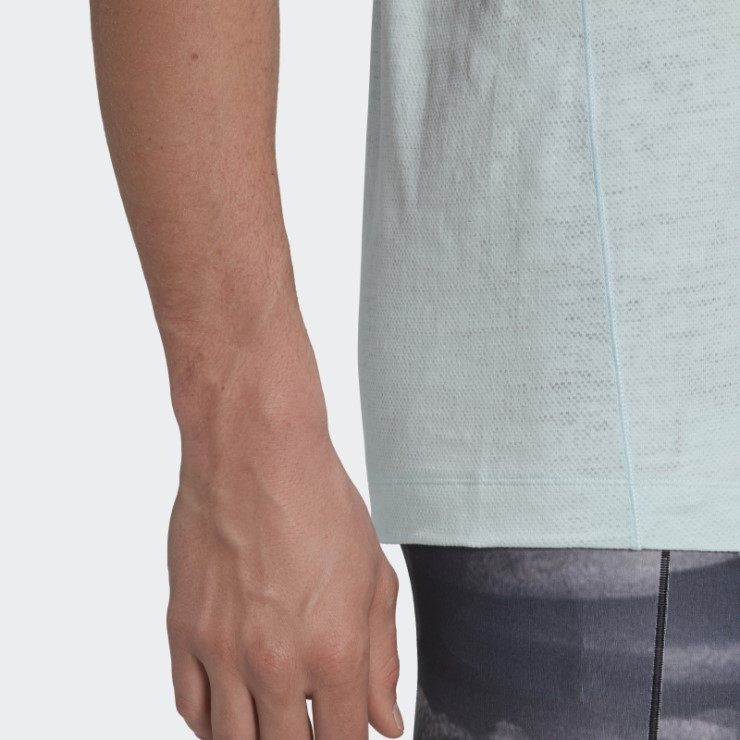 Adidas Camiseta De Entrenamiento De Yoga Azul