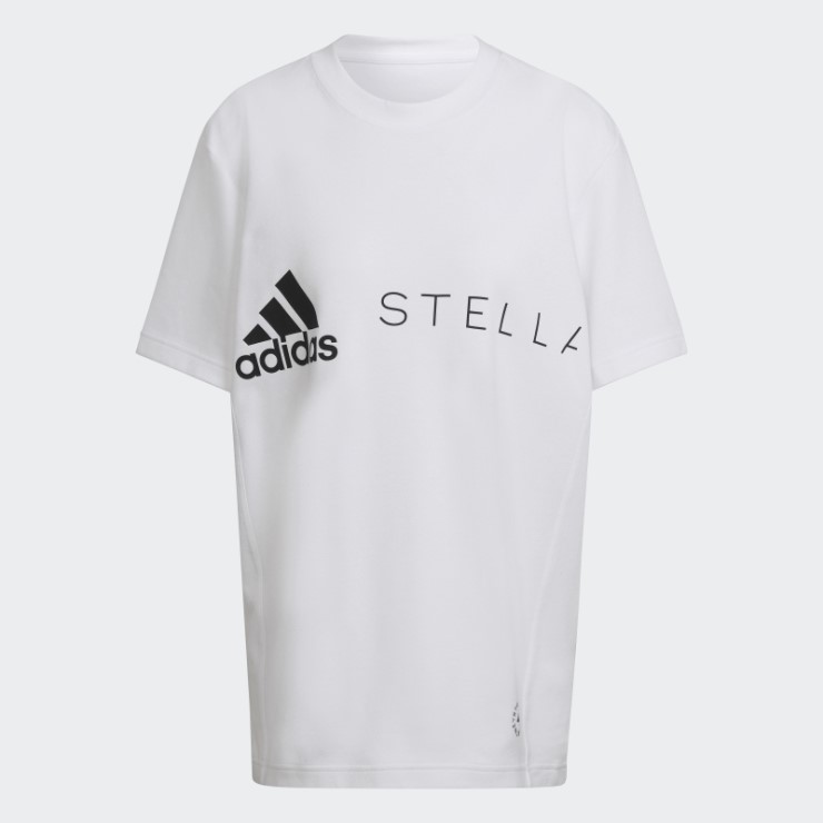 Adidas By Stella Mccartney Logo Camiseta Moda Blanco