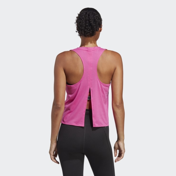 Camiseta Sin Mangas Con Logo De 3 Barras De Iconos De Tren Fucsia Adidas