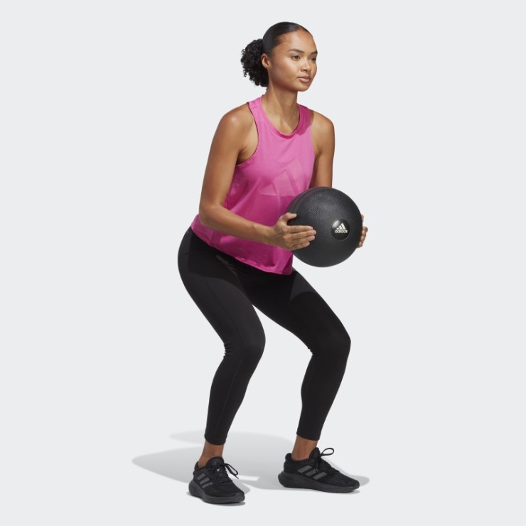 Camiseta Sin Mangas Con Logo De 3 Barras De Iconos De Tren Fucsia Adidas