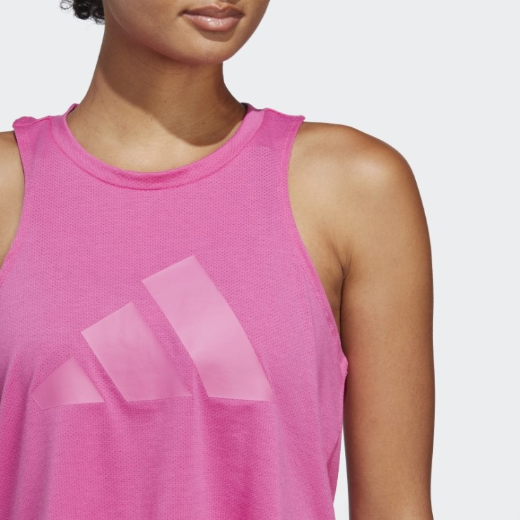 Camiseta Sin Mangas Con Logo De 3 Barras De Iconos De Tren Fucsia Adidas