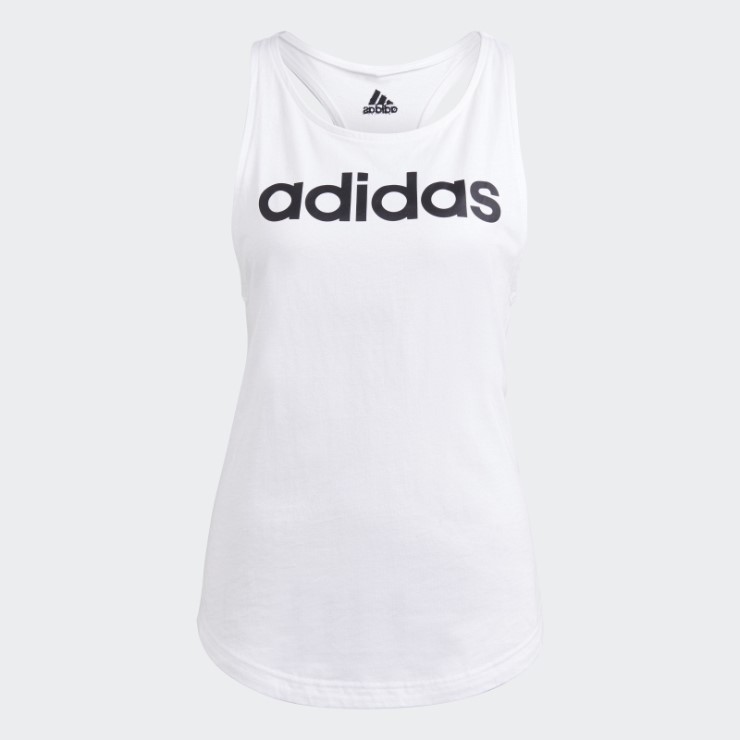 Adidas Camiseta Sin Mangas Blanca Con Logo Suelto Essentials