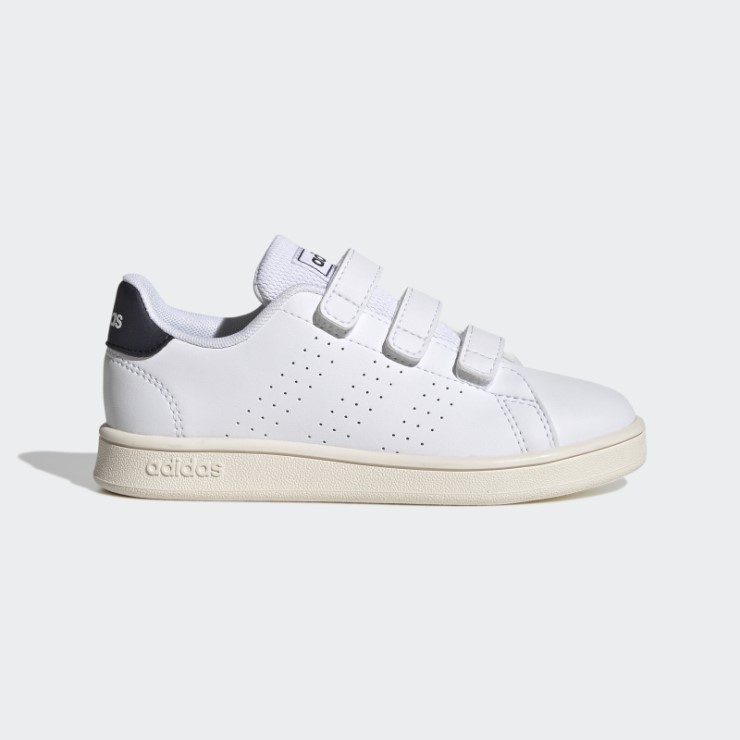 Blanco Adidas Advantage Court Lifestyle Zapatos Con Velcro