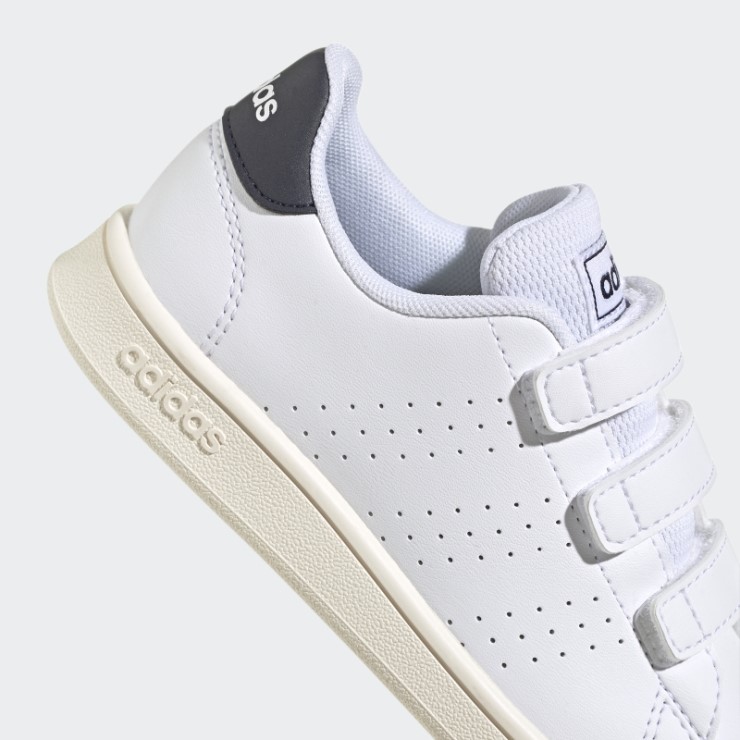 Blanco Adidas Advantage Court Lifestyle Zapatos Con Velcro