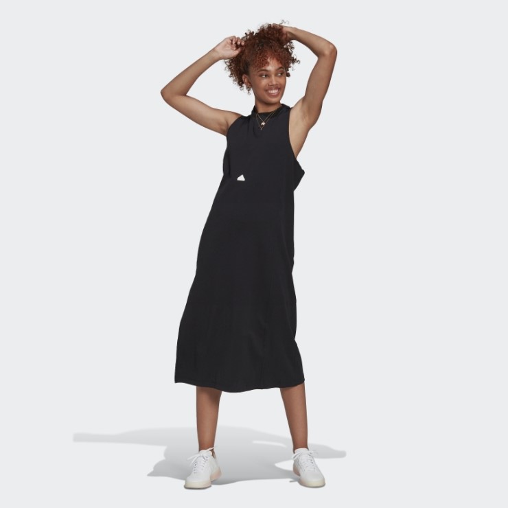 Vestido De Canalé Adidas Negro