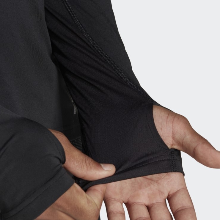 Own The Run 1/2 Zip Camiseta De Manga Larga Adidas Negro