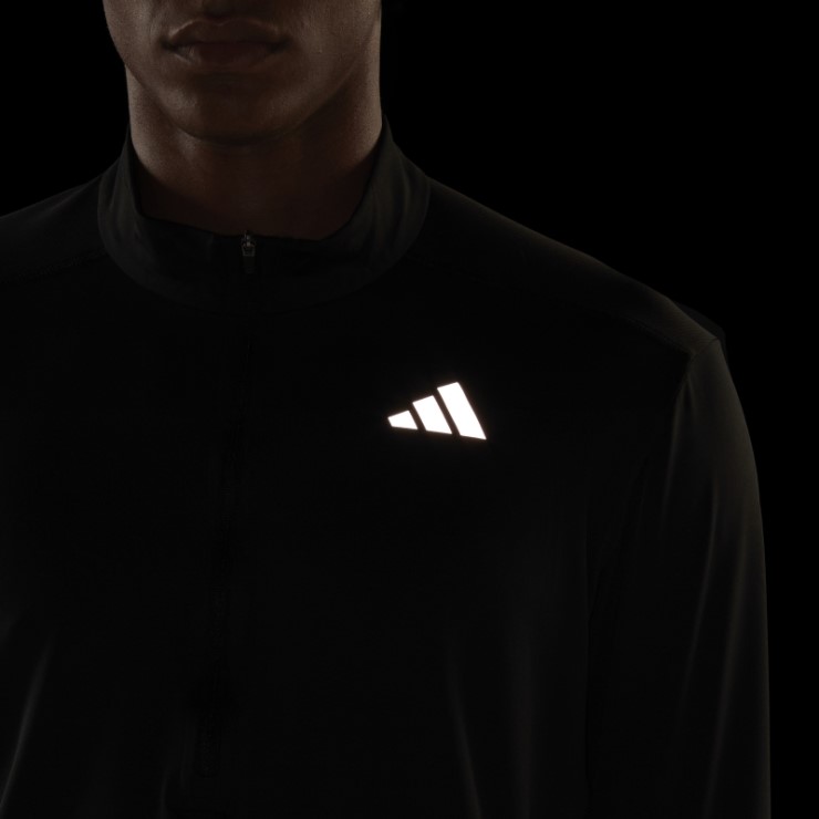 Own The Run 1/2 Zip Camiseta De Manga Larga Adidas Negro
