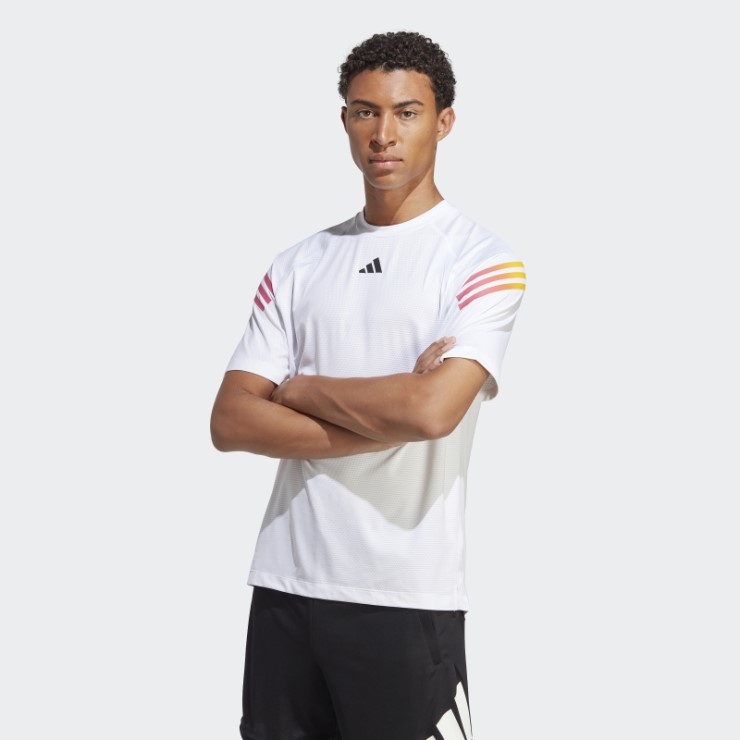 Adidas Camiseta Blanca De Entrenamiento Con 3 Rayas De Iconos De Tren