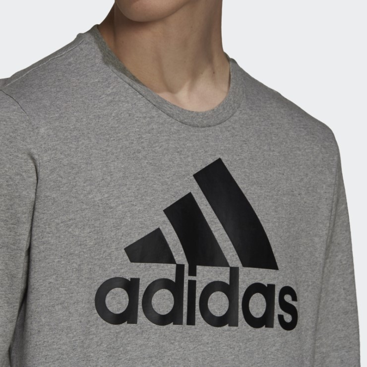 Adidas Camiseta Manga Larga Gris Medio Essentials