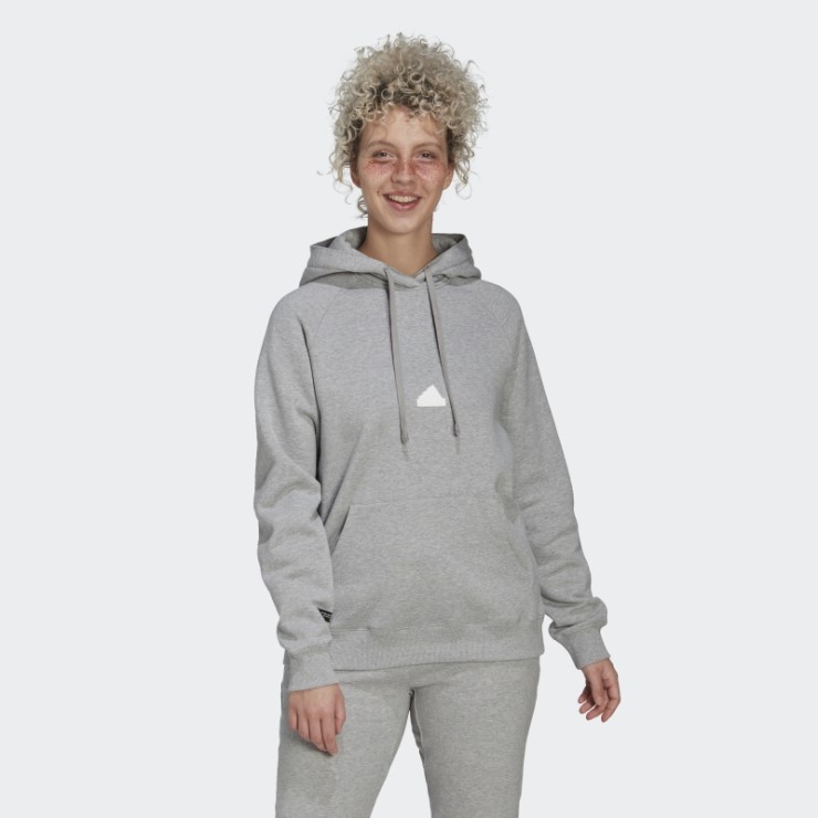 Sudadera Oversize Con Capucha Gris Medio Adidas
