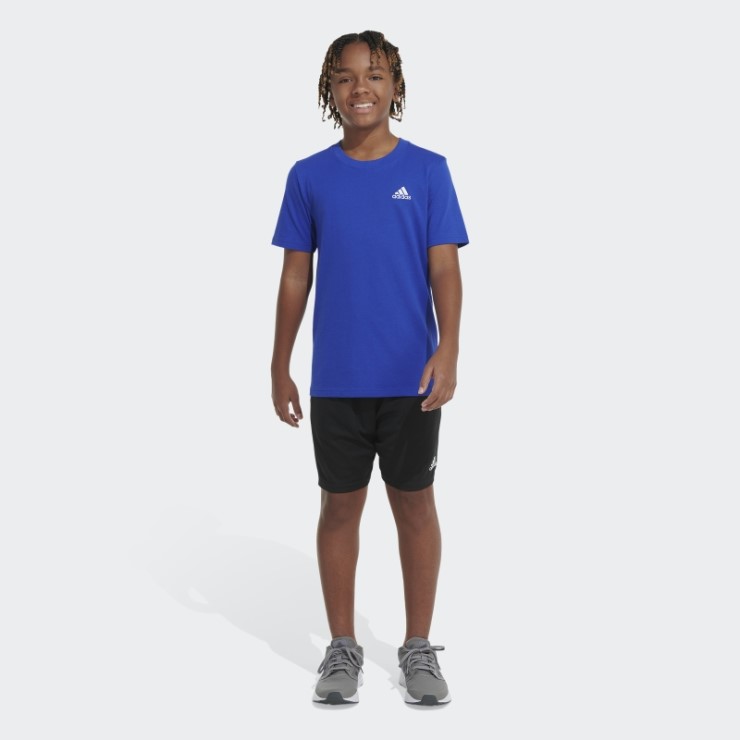 Adidas Camiseta Azul Esencial Con Logo