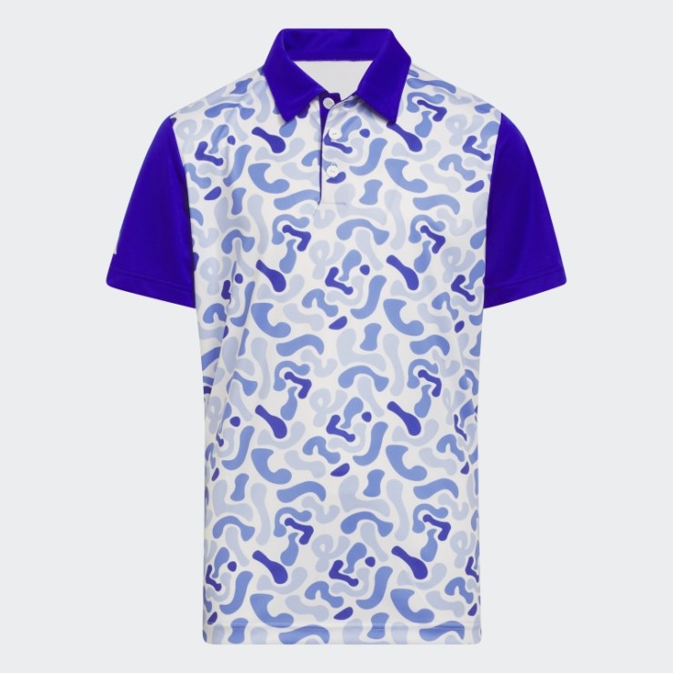 Adidas Polo Azul Con Estampado De Camuflaje