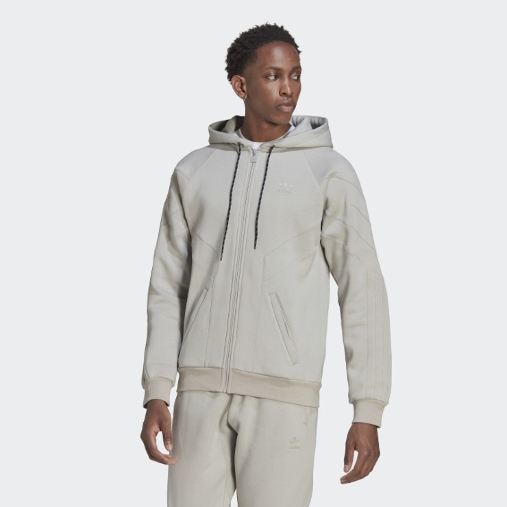 Adidas Rekive Full-zip Sudadera Con Capucha Metal Gris Moda