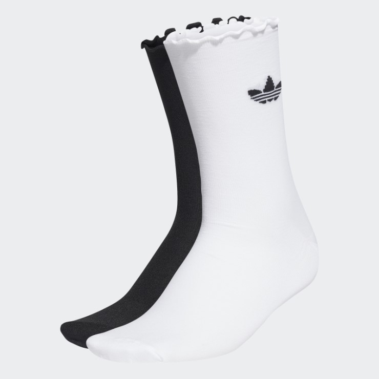 Adidas Semi-sheer Ruffle Crew Calcetines 2 Pares Blanco